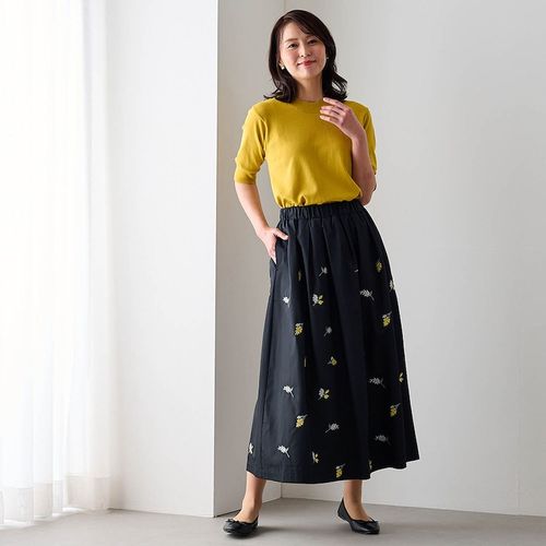 総柄刺繍スカート(花笑むとき/hana emu toki)｜通販のベルメゾンネット