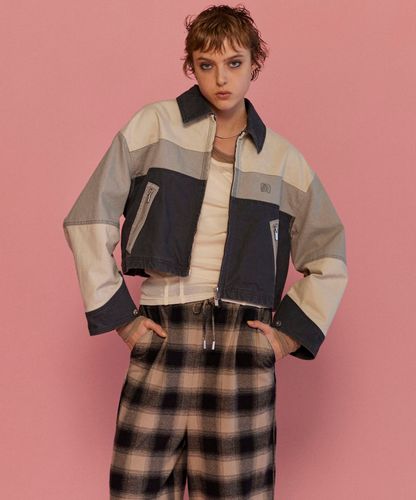 タグ付き　メゾンスペシャル レースファブリックドッキングジャケット　黒 セール】Lace Fabric Docking Jacket/レースドッキング