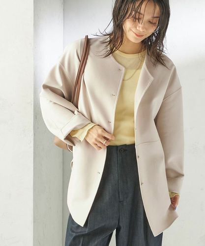 SHIPS any:〈洗濯機可能〉ダブルジャージー ノーカラー コート｜ SHIPS