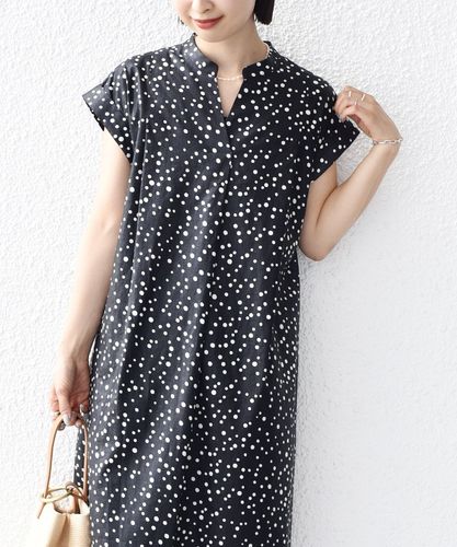 WEB限定】〈洗濯機可能〉ドット 花柄 サイド プリーツ フレンチ