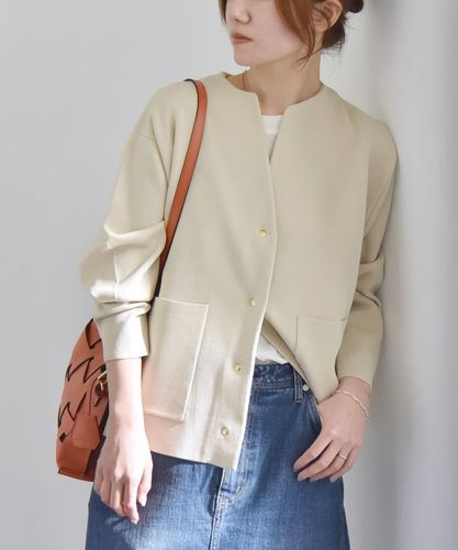 quaranciel:〈洗濯機可能〉ダブルクロス フレア ノーカラー ジャケット