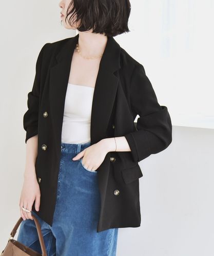 R【新品】テーラードジャケット quaranciel:手洗い可能 メッシュ quaranciel ジャケット テーラードジャケット quaranciel