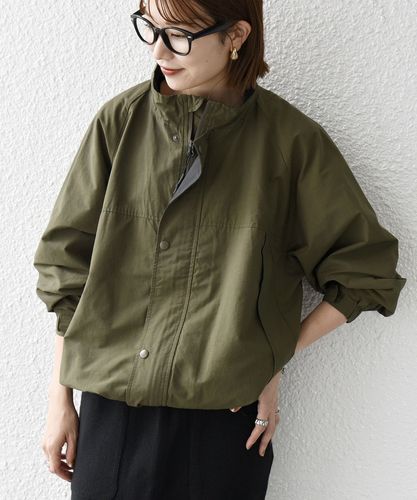 美品✨ソブ 24ss ダブルスタンダード タイプライターギャザーブルゾン 36 手洗い可能〉割繊 ナイロン スタンドカラー ギャザー ブルゾン