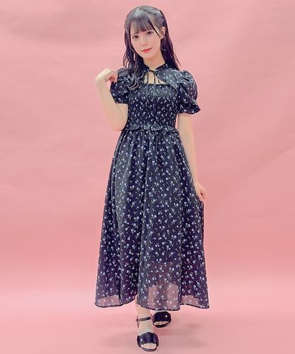 美品!花柄ワンピース 44号 AS351X06P_1a77876ebd96a100022b