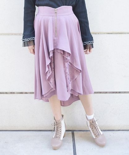 ジップ付イレヘムスカート【期間限定価格】 | axes femme -outlet
