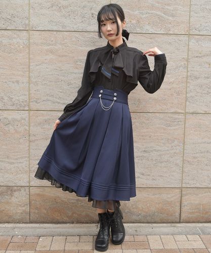 チェーン付ダブルボタンスカート【10％OFF対象】 | axes femme 公式
