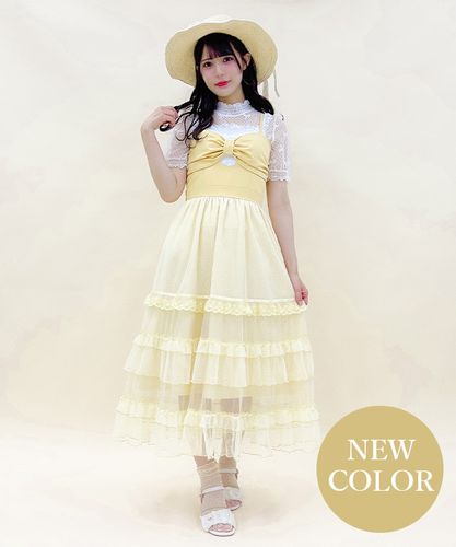 リボンデザインチュールミニワンピース CI341X35P_fe1fea0cdcfa3fa649bb
