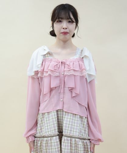 オフショルシフォンブラウス | axes femme online shop