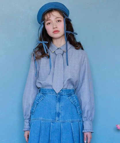チェック柄ネクタイ付きブラウス | axes femme online shop