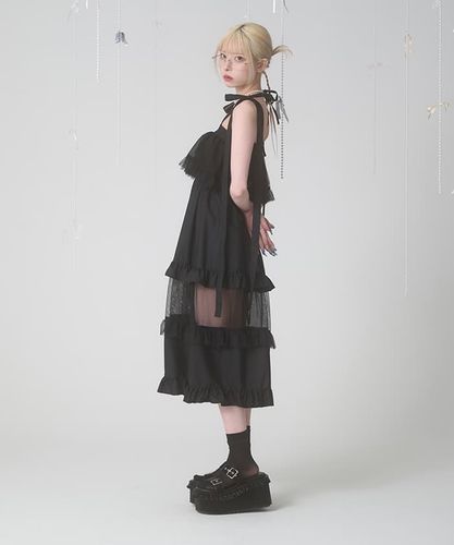 Fickle Bebe フリルティアードワンピース アクシーズファム フリルティアードワンピース | axes femme online shop