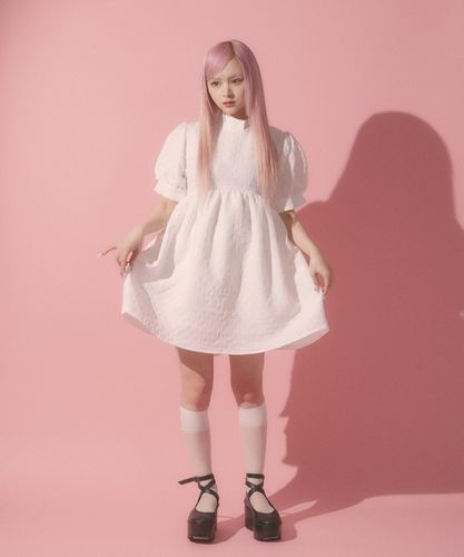 Fickle Bebe リボンジャカードワンピース DR351X05FB_834a3f9f2ed4e6de7ed
