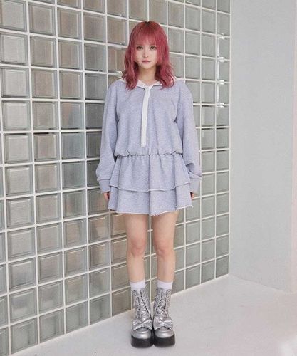スウェットシャツワンピース 黒 FICKLE BEBE axes femme FB ロゴスウェットワンピース | FICKLE BEBE