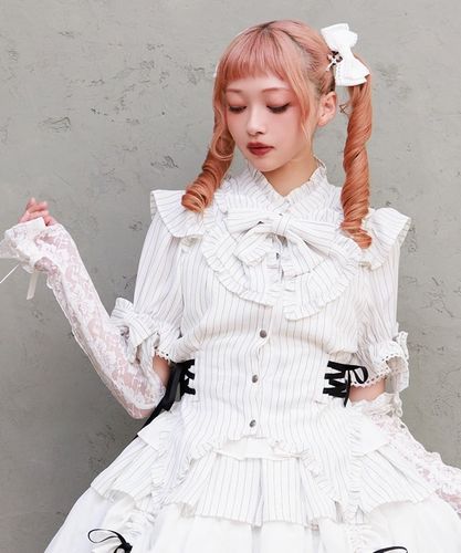 新品 GG ET MARIA ストライプ リボンブラウス ストライプリボンブラウス | Chalmiere │ axes femme onlineshop