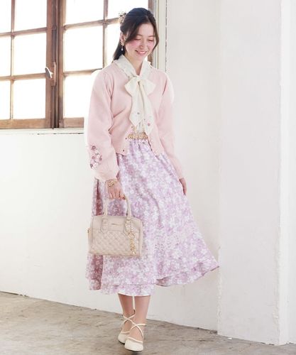 サクラ刺繍チュール袖カーディガン | 大人衣料 | axes femme online shop