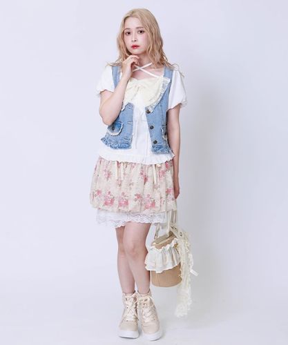 ブーケレースバルーンミニスカート | レディース服・レディース