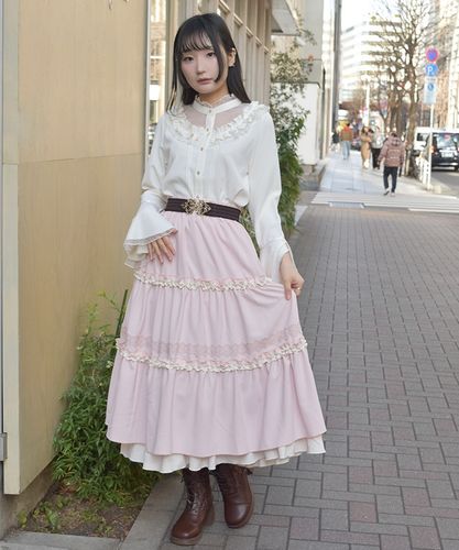 希少 45R フリル ティアード シルク スカート フリル切替ティアードスカート【2点10％OFF対象】 | axes femme 公式