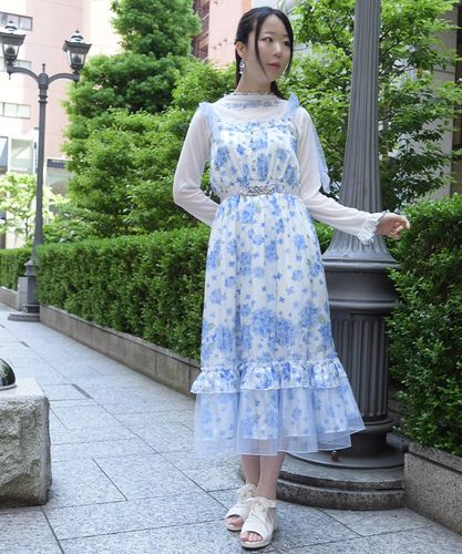 紫陽花柄ショルダーリボンワンピース | axes femme 公式オンライン