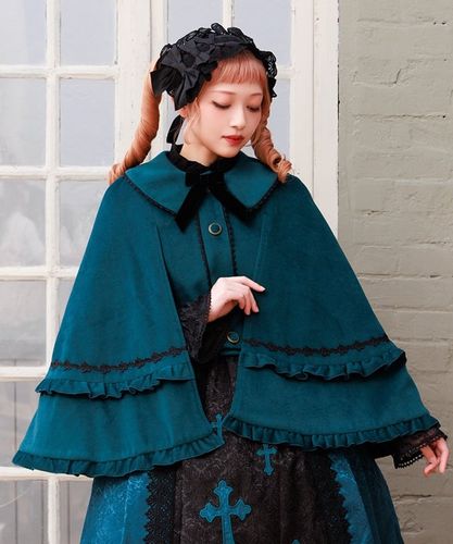 フリルケープ付きコート アイシング・フリル ケープ付きプリンセスラインコート