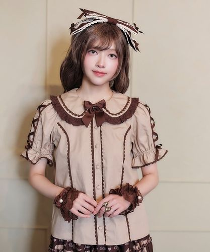 シャルミエール　袖レースアップ　ブラウス　Chalmiere 袖レースアップブラウス | Chalmiere | axes femme 公式オンライン