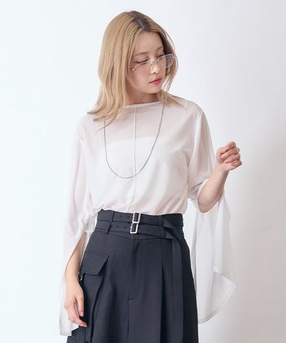 スリット袖シアートップス | axes femme online shop