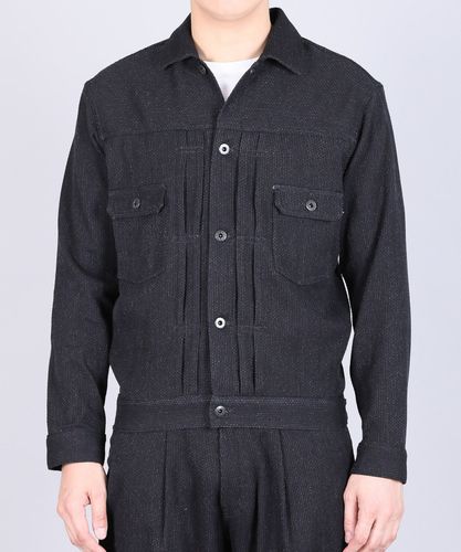 JAPAN BLUE JEANS】Sashiko Black Big Shirt Jacket 11oz ブラック刺子