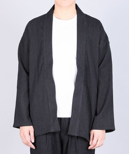 Fumihiko Nishigaki　755030 ブラックカラー JAPAN BLUE JEANS】Sashiko Black Big Shirt Jacket 11oz ブラック刺子