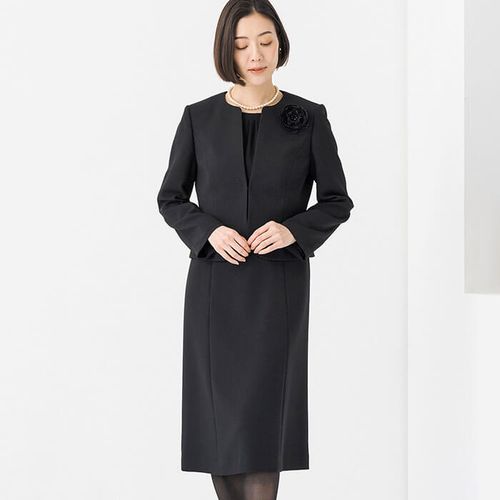 美品★SOIR BENIR★東京ソワール★ブラックフォーマル★プリーツ★ボウタイ ブラックフォーマル(3601202)M・ブラック｜東京ソワール