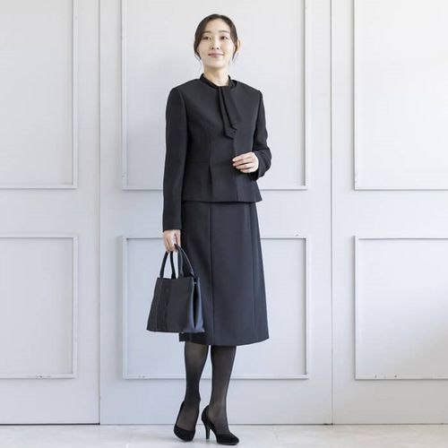 洗える｜トールサイズの前開きアンサンブル 15号・ブラック｜東京