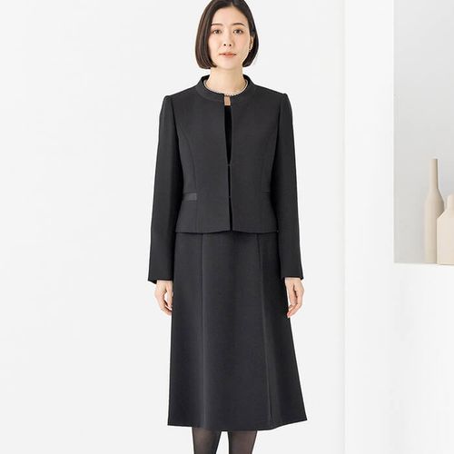 【美品】東京ソワール（SOIR PERLE）　お受験　コート　13号　冠婚葬祭 ブラックフォーマル(3409723)13号（L）・ブラック｜東京