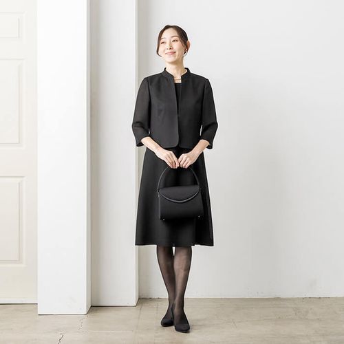 【haruna】フレールベアワンピース / Black 手洗い可能〉ブラック フォーマル フレア ワンピース