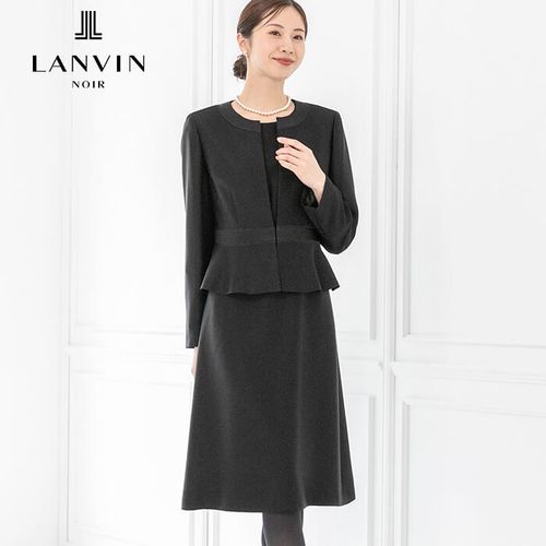 あゆ子　LANVIN　ブラック 花柄 ロングコート リボン付き あゆ子様専用 LANVIN ブラック 花柄 ロングコート リボン付き
