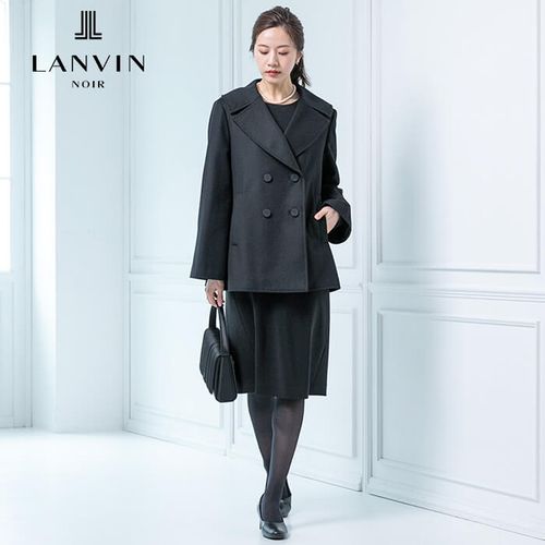 LANVAN ランバン パリ ロング　トレンチコート 紺 ベルト付フォーマル LANVAN ランバン パリ ロング トレンチコート 紺 ベルト付