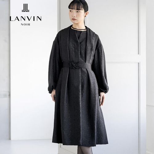 ローズ柄シルクジャカードのコート 9号・ブラック｜東京ソワール