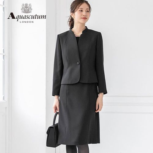 アクアスキュータム 絹 シルク スカートスーツ 11 W68 未使用に近いDMW Aquascutum（アクアスキュータム） レディース セットアップ サイズ8