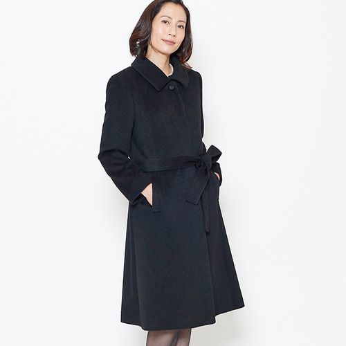 ADORE ダブルアセテートコート S ブラック ノーカラー フォーマル L】ダブルフェイスサテン ノーカラーコート(コート)｜TO BE CHIC