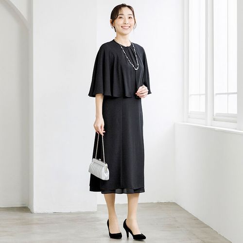 未使用(11)東京ソワールRIFANNE カバーアップ付きドレスワンピース 東京ソワール カバーアップ付きレースワンピース【結婚式