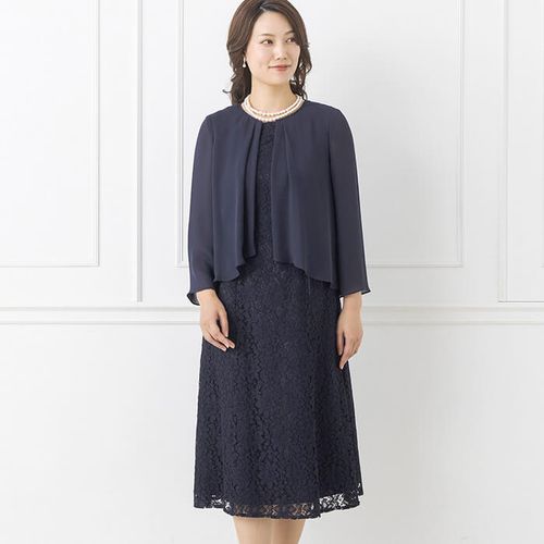 ケープ付き前開きのロングドレス 9号・ダルブルー｜東京ソワール