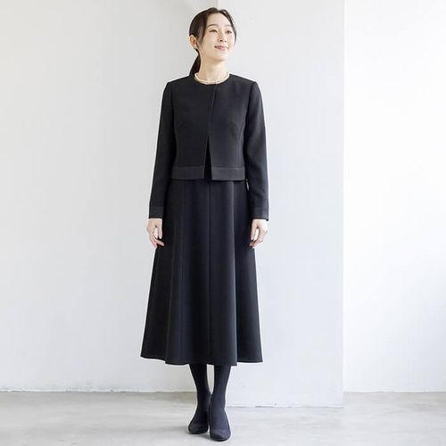 洗える｜ロングジャケットのアンサンブル 9号・ブラック｜東京