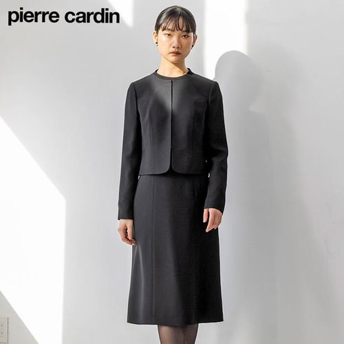 ピエールカルダン 礼服 喪服 フォーマル アンサンブル 9 未使用品! 送料無料 ロング丈の正喪服風アンサンブル 9号・ブラック｜東京ソワール