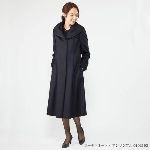 DAMA collection 日本製 黒ウールコート ブラック 11号L ブラックフォーマル コート(3409114)5号・ブラック｜フォーマル