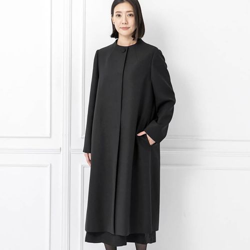 TOKYO SOIR ノーカラー ロングコート 東京ソワール 17号 東京ソワール ブラックフォーマル 喪服 レディース ロングジャケットの