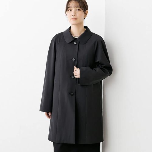 服 コート ドロップショルダーの合繊コート M・ブラック｜東京ソワール