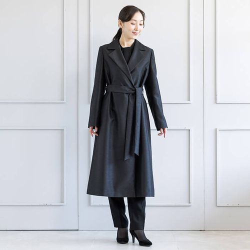 美品　Black ウールコート　38 M ウールカシミヤビーバー スタンドカラー コート （その他アウター