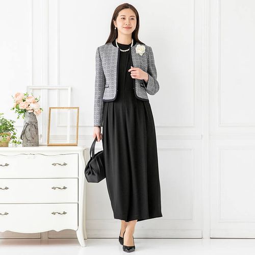 ゆうちゃん様】ロールカラー フォーマルワンピース ブラック 19号 ゆう