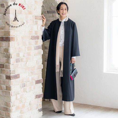 中村江里子セレクション Ave.KIKI×東京ソワール ノーカラーコート M