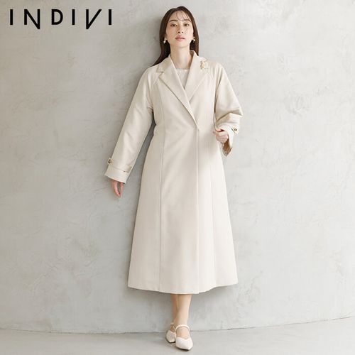 東京ソワール　ノーカラーコート　フォーマルコート　ミドル丈　モヘア風　タグ付新品 東京ソワール ノーカラーコート フォーマルコート ミドル丈