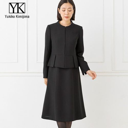み*き様 aquascutum ブランド　11号　9号　スーツ　フォーマル　発表 アシンメトリーデザインのアンサンブル 9号・ブラック｜東京ソワール