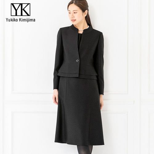 Yukiko Kimijima 大きいサイズ ノーカラージャケット Yukiko Kimijima（ユキコキミジマ） 30％OFF 喪服 レディース ブラック
