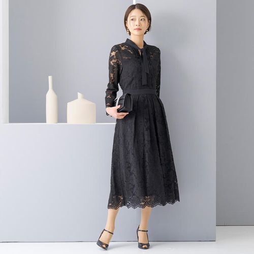 【美品】東京ソワール ベニール　黒レースブラウス/9号★シフォン・ジョーゼット 喪服 レディース ブラックフォーマル 東京ソワール ブラウス 女性 婦人 単品 コーディネート お腹周りカバー シフォン フリル襟 ハイネック ミセス  シニア プリーツ ボタン 前開き 黒 漆黒 フォーマル セレモニー おしゃれ お出かけ着 式典 冠婚葬祭 3406651-00 |