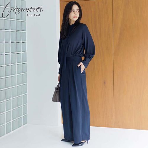 15号～19号｜リボン刺繍がポイントのセットアップ 17号・ネイビー